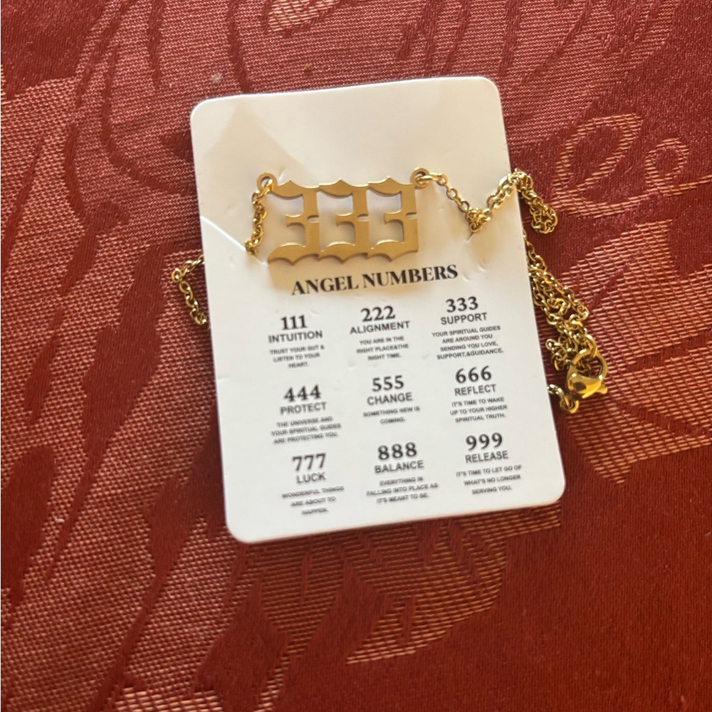 Gold Angel Numbers Necklace